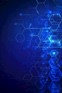 科技感蓝色六边形背景图