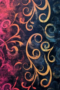 复古渐变花纹艺术背景图