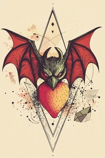 恶魔之心纹身图案设计