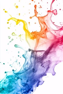 彩色墨水飞溅艺术瞬间
