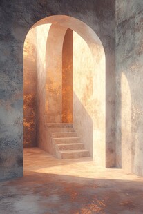 拱形门洞下的光影空间