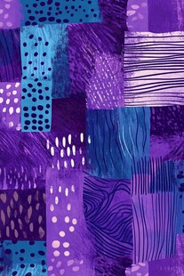 紫蓝拼贴抽象几何图案纹理