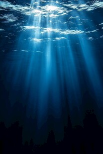 海底阳光光束梦幻景象