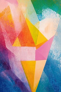 多彩几何抽象艺术画作
