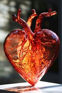 玻璃心脏雕塑艺术展示