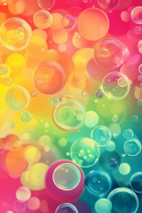 梦幻彩色泡泡背景图