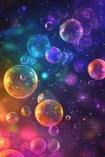 梦幻星空泡泡背景图
