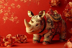 中式犀牛摆件 尽显传统韵味