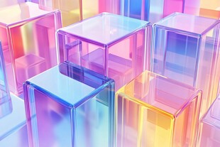梦幻多彩透明立方体阵列
