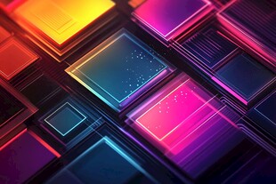 炫彩几何方块科技感背景