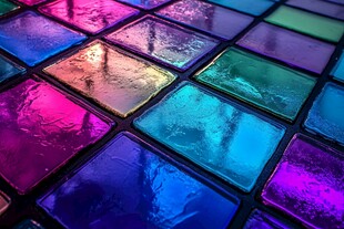 炫彩玻璃马赛克瓷砖特写