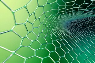 绿色六边形网状科幻隧道