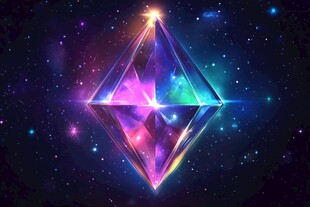 璀璨星际中的幻彩菱形宝石