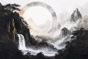 水墨山水间的空灵之境