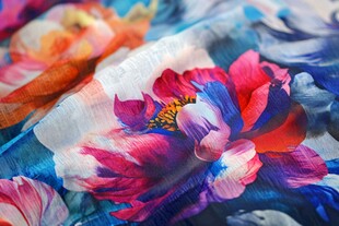 多彩花卉图案精美织物