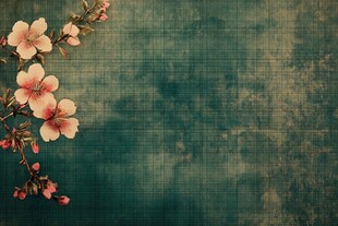 复古风桃花枝背景图