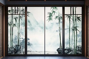 中式竹景屏风 禅意空间