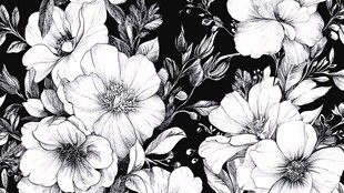 黑白花卉图案设计