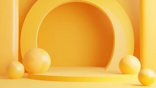 黄色几何场景展示台