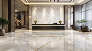 现代豪华大厅接待区场景