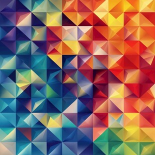 多彩几何三角拼接背景图