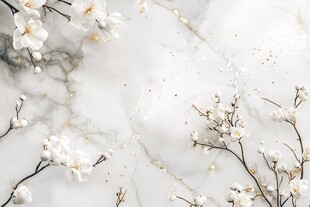 白玉兰大理石背景花卉图