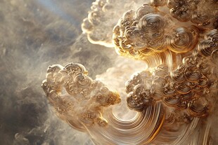 梦幻金色云状艺术景观