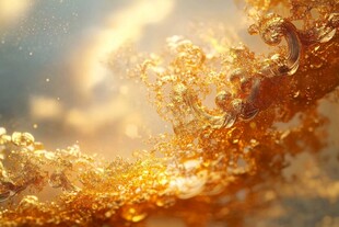 金色液体动态飞溅效果