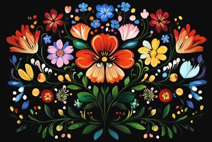 多彩花卉图案装饰艺术