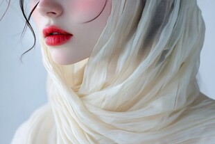 轻纱覆面的绝美女子