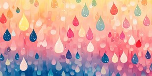 梦幻多彩雨滴背景图