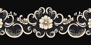 复古花卉花边装饰图案