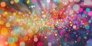 梦幻炫彩光斑放射背景图