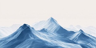 水墨风格巍峨连绵群山