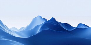 蓝色山峦抽象风景图