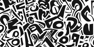 黑白字母涂鸦抽象背景图