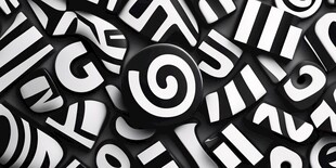 黑白字母创意堆积图案