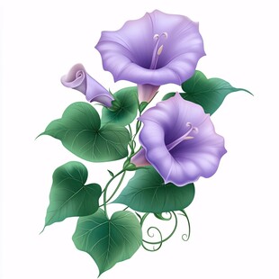 紫色牵牛花插画