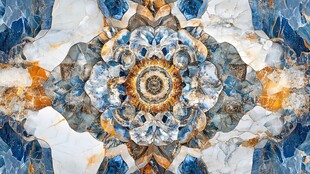 梦幻宝石对称抽象艺术图案