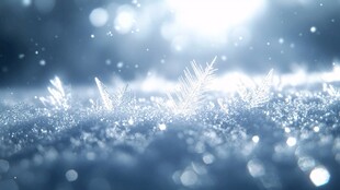 冬日雪花微观梦幻景象