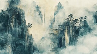 水墨山水间 云雾绕奇峰