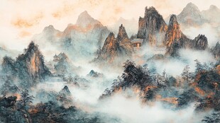 水墨山水间 云雾绕奇峰