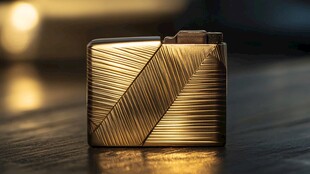 复古质感金属条纹打火机