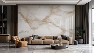 现代轻奢风客厅大理石背景墙