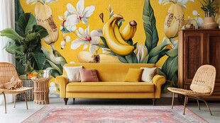 热带风情客厅沙发背景墙