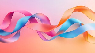 梦幻多彩飘带背景图