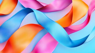 缤纷彩绸舞动梦幻韵律