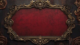 复古华丽金边红底装饰框