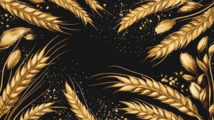 金色麦穗装饰背景图