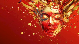 金红幻彩面具 璀璨绽放